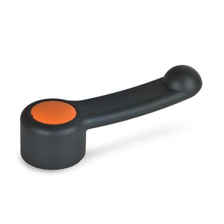 SCHALTGRIFF, BUCHSE EDELSTAHL, ABDECKKAPPE ORANGE