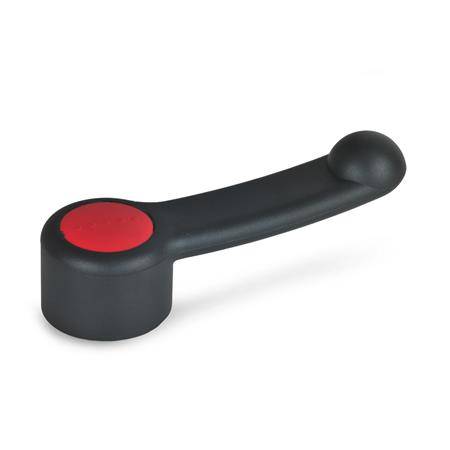 SCHALTGRIFF, BUCHSE EDELSTAHL, ABDECKKAPPE ROT