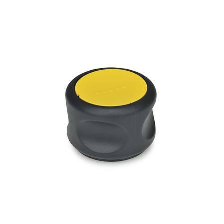 SOFTLINE-DREHKNOPF, EDELSTAHLBUCHSE, DECKEL GELB