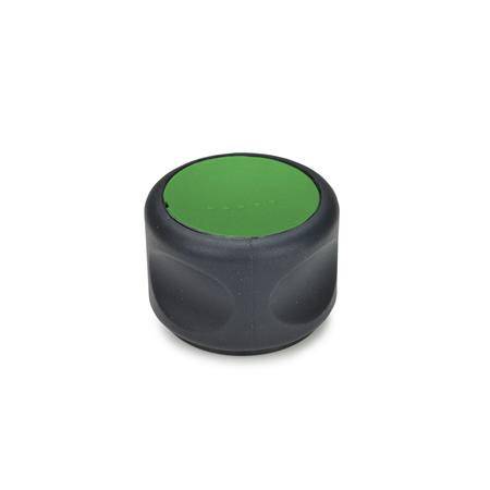 SOFTLINE-DREHKNOPF, EDELSTAHLB.,DECKEL GRÜN