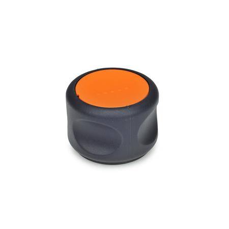 SOFTLINE-DREHKNOPF, EDELSTAHLBUCHSE, DECKEL ORANGE