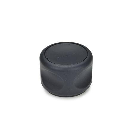 SOFTLINE-DREHKNOPF, EDELSTAHLB.,DECKEL SCHWARZGRAU
