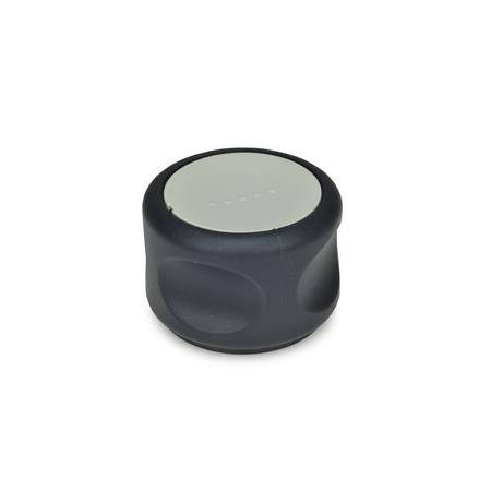 SOFTLINE-DREHKNOPF, EDELSTAHLBUCHSE, DECKEL GRAU