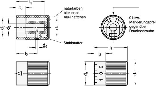 DREHKNOPF MIT MARKIERUNGSPFEIL