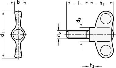 FLÜGELSCHRAUBE, KAPPE SCHWARZGRAU