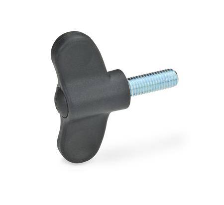 FLÜGELSCHRAUBE, KAPPE SCHWARZGRAU