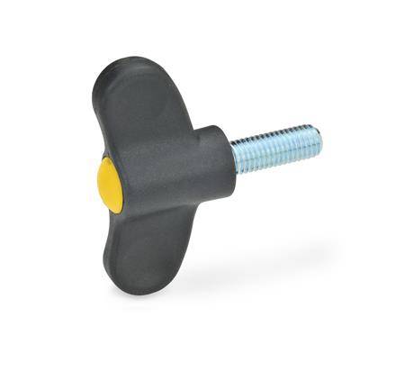 FLÜGELSCHRAUBE, KAPPE GELB