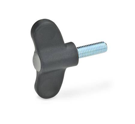 FLÜGELSCHRAUBE, KAPPE GRAU