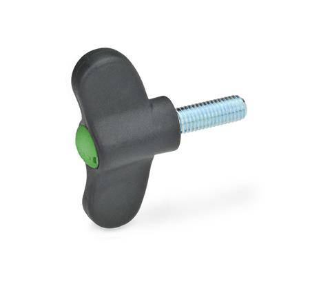 FLÜGELSCHRAUBE, KAPPE GRÜN