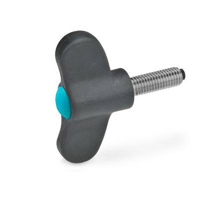 FLÜGELSCHRAUBE MIT KU-DRUCKZAPFEN
