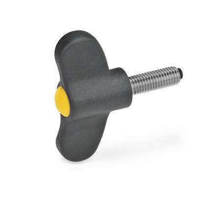 FLÜGELSCHRAUBE MIT KU-DRUCKZAPFEN