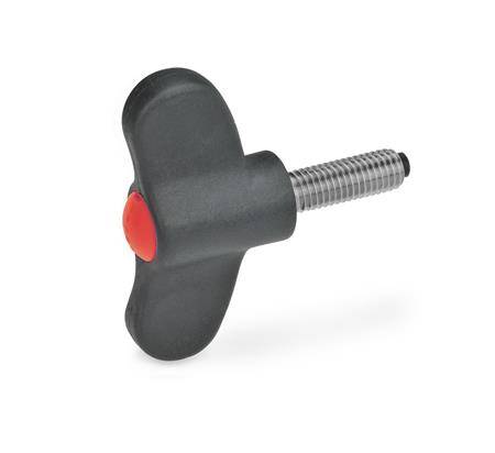 FLÜGELSCHRAUBE MIT KU-DRUCKZAPFEN