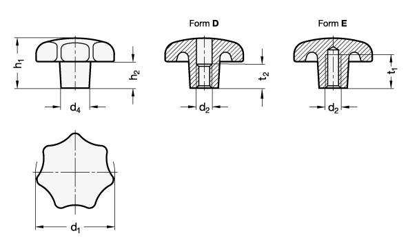 STERNGRIFF, VERZINKT-BLAU PASSIVIERT