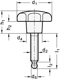 STERNGRIFFSCHRAUBE MIT EDELSTAHL-GEWINDESTIFT