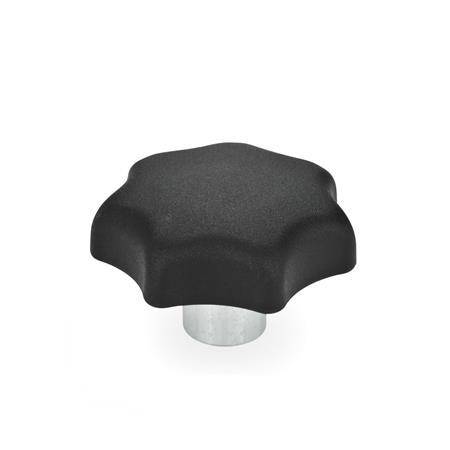 Sterngriff 63, M10, Form E - mit vorstehender Stahlbuchse,T
