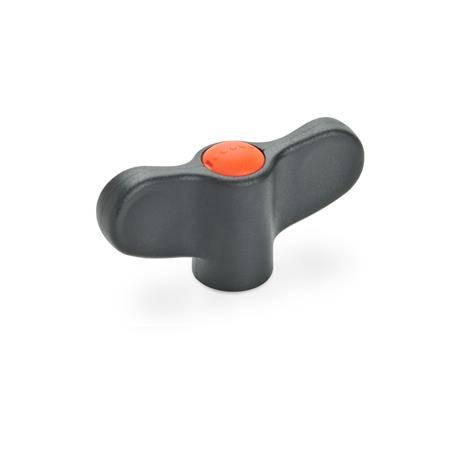 FLÜGELMUTTER, EDELSTAHL, KAPPE ORANGE