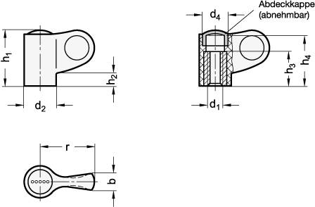 Flügelmutter 35, M10, Form E - mit Gewinde-Sackloch, DGR - g