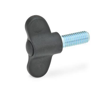 Flügelschraube kleine Bauform 32, M4 x 16, Kunststoff schwar