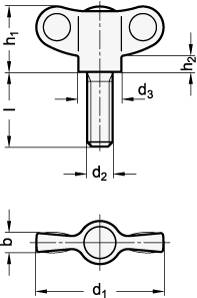Flügelschraube kleine Bauform 32, M4 x 16, Kunststoff schwar