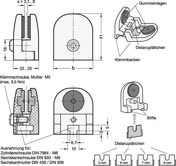 HALTER FÜR FLÄCHENELEMENT