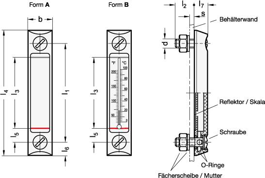 ÖLSTANDSANZEIGER MIT EDELSTAHL-SCHRAUBEN