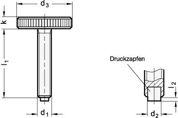 FLACHE RÄNDELSCHRAUBE MIT KU-ZAPFEN