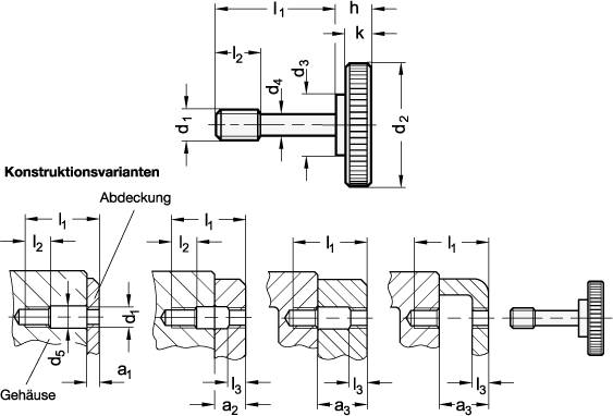 EDELSTAHL-RÄNDELSCHRAUBE MIT FREISTICH