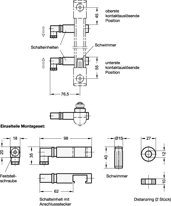 MONTAGESET FÜR ÖLSTANDSANZEIGER GN 654/ 654.1