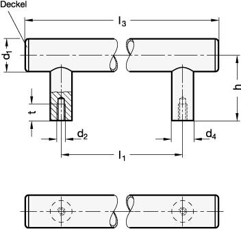EDELSTAHL-ROHRGRIFF, DECKEL KUNSTSTOFF