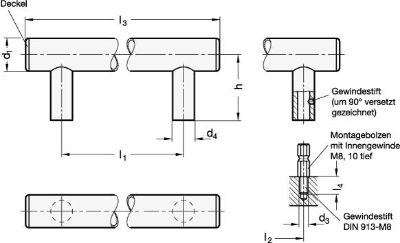 EDELSTAHL-ROHRGRIFF, DECKEL KUNSTSTOFF
