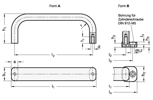 FLACHER BÜGELGRIFF, BLANK
