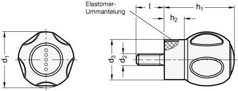 SOFTLINE-KUGELGRIFFSCHRAUBE, SCHWARZGRAU