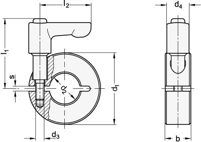 ALUMINIUM-STELLRING, GESCHLITZT, MIT KLEMMHEBEL