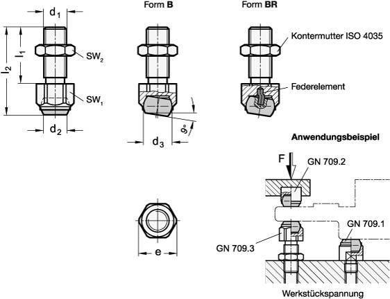 EDELSTAHL-PENDELELEMENT, EINSTELLB., DRUCKFL. PLAN