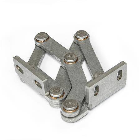 Edelstahl-Mehrgelenkscharniere 40 mm, Form R - Befestigungsw