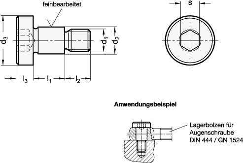 Bundschraube M8 x 10 x 8 mit Innensechskant und Ansatz, Stah