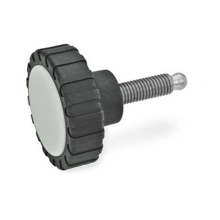 RÄNDELGRIFF MIT EDELSTAHL-GEW.STIFT (KUGEL.ZAPFEN)