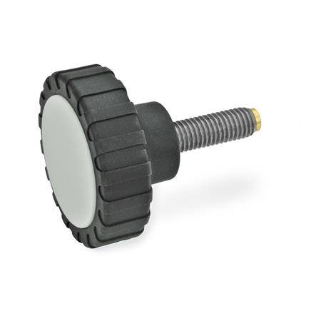 RÄNDELGRIFF MIT EDELSTAHL-GEW.STIFT/MS-DRUCKZAPFEN