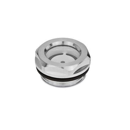 ÖLSCHAUGLAS AUS ALUMINIUM, MIT ESG-GLAS