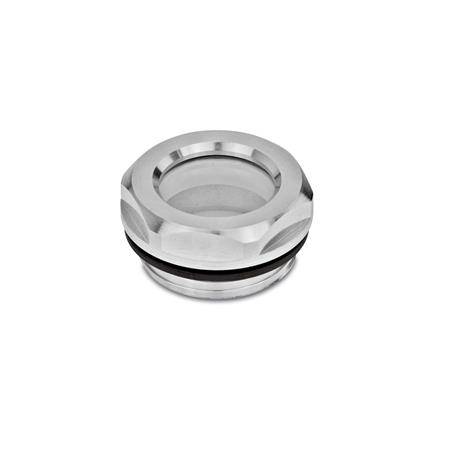 ÖLSCHAUGLAS AUS ALUMINIUM, MIT ESG-GLAS