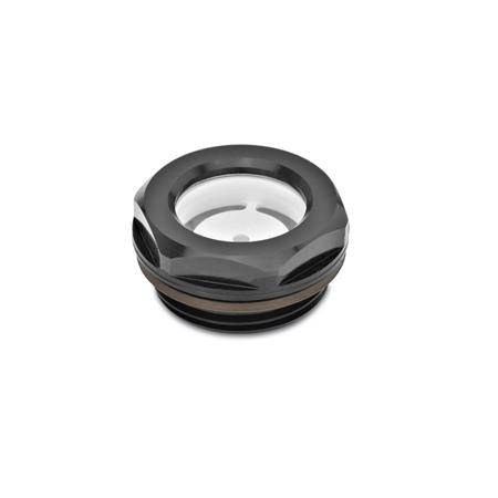 ÖLSCHAUGLAS AUS ALUMINIUM, MIT ESG-GLAS