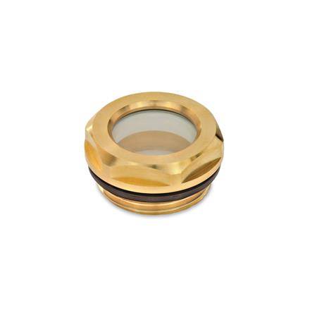 ÖLSCHAUGLAS AUS MESSING, MIT SICHERHEITSGLAS (ESG)