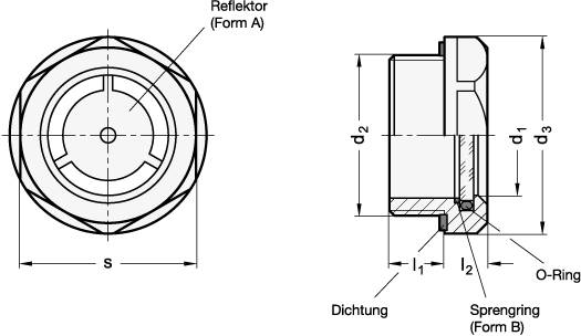 ÖLSCHAUGLAS AUS EDELSTAHL