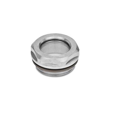 ÖLSCHAUGLAS AUS EDELSTAHL, MIT ESG-GLAS