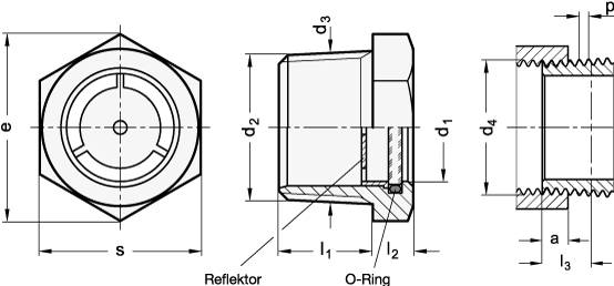 MESSING-ÖLSCHAUGLAS MIT KONISCHEM GEWINDE