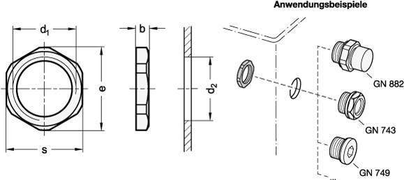 Befestigungsmutter G3/8, Messing