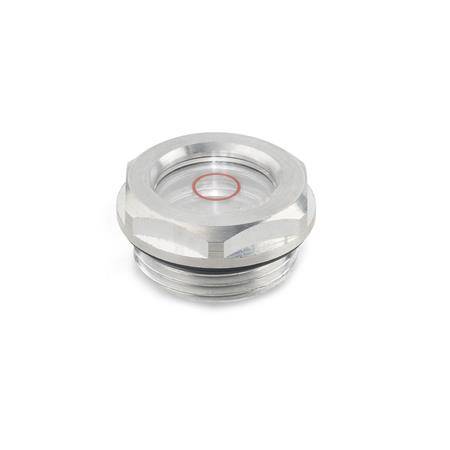ÖLSCHAUGLAS AUS ALUMINIUM, MIT MARKIERUNGSRING