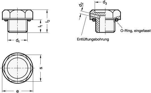 VERSCHLUSSSCHRAUBE MIT O-RING UND ENTLÜFUNGSB.