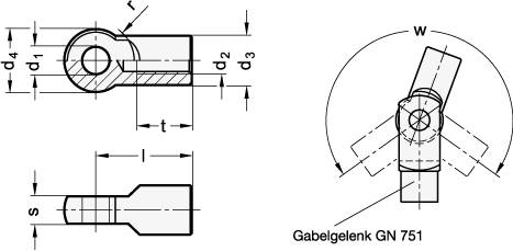 EDELSTAHL-GELENKSTÜCK FÜR GN 751