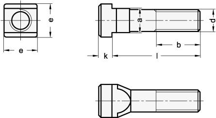 Schrauben für T-Nuten 6 mm, M6 x 40, 8.8 Stahl brüniert